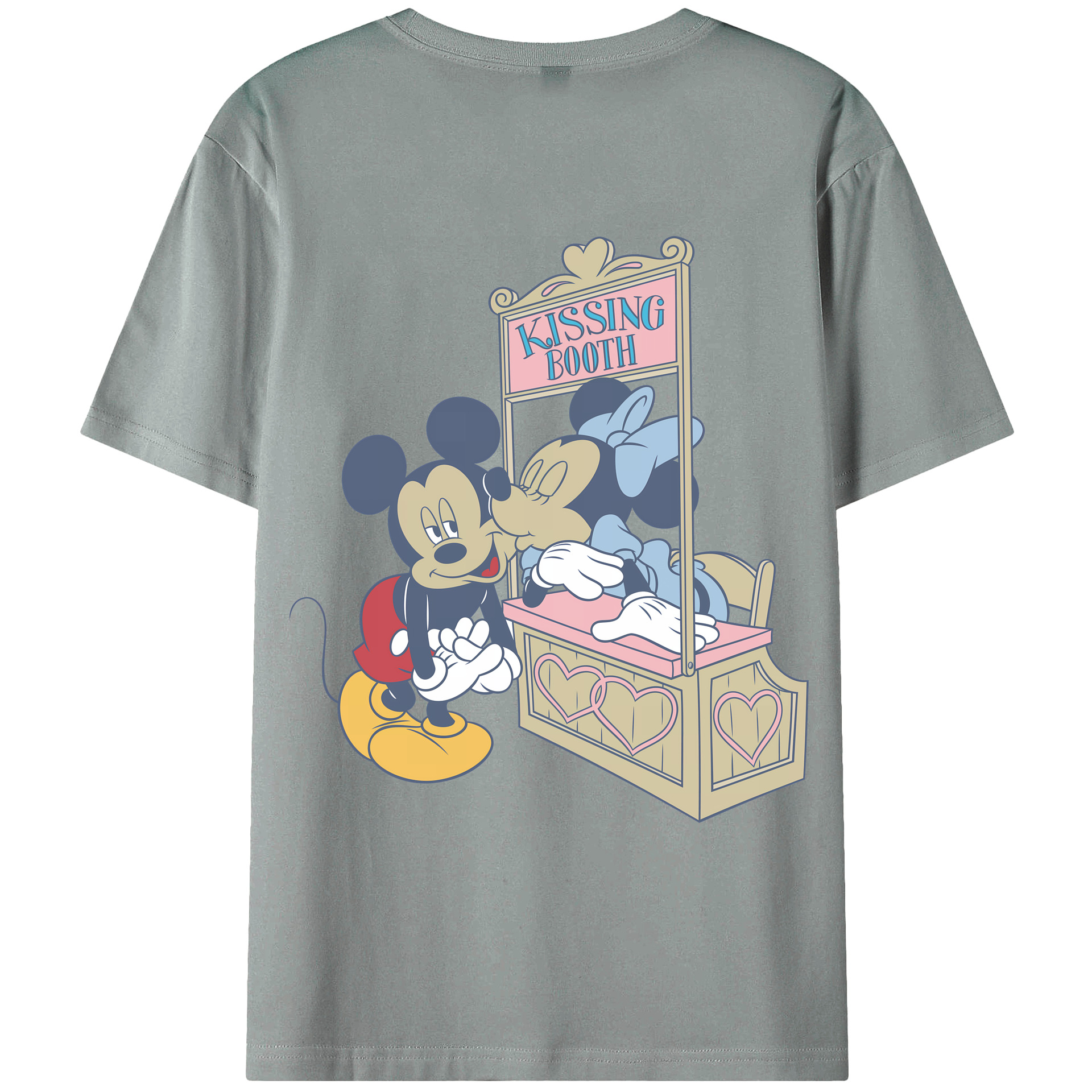 （画像用） ミッキーマウス Mickey Mouse 綿100％ メンズ半袖Tシャツ（バックプリント） 通気性